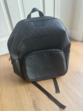 Gucci Black Monogram Canvas Backpack